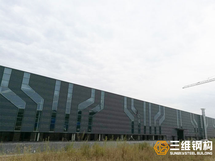 三維鋼結(jié)構(gòu)廠房案例-濟(jì)南邁克閥科技有限公司加工裝配車(chē)間整體圖